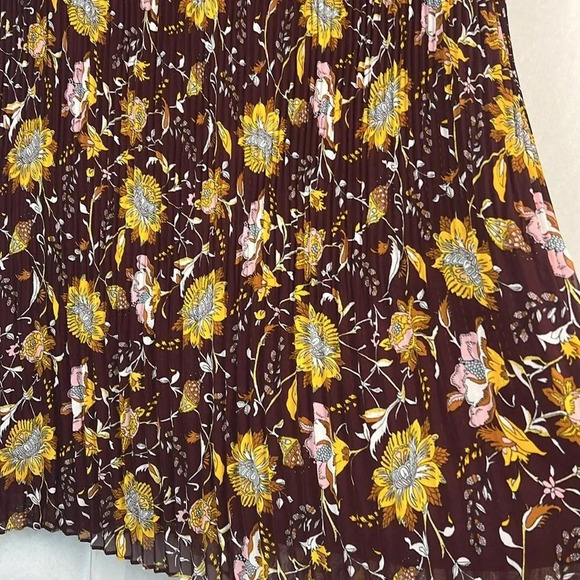 Lane Bryant Sleeveless Floral Accordion Pleated Dress Sz 20 Lined Keyhole Front - Picture 11 of 15